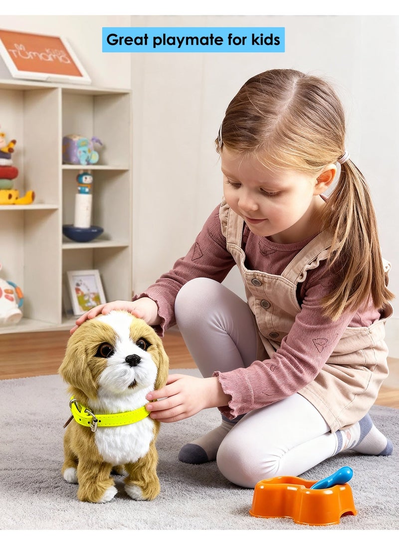 لعبة كلب مشي تفاعلية مع طوق تحكم عن بعد للأطفال، لعبة كلب ناعم إلكتروني، لعبة كلب تفاعلية واقعية للأطفال من 2 إلى 14 سنة هدية للفتيات والفتيان - Image 5